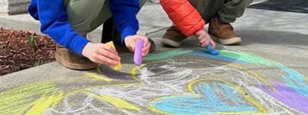 chalk art children drawing chalk art