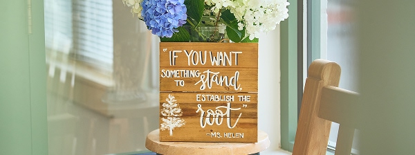 roots-quote board with quote