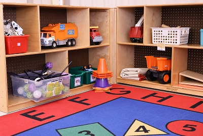 Preschool Toys on low shelves